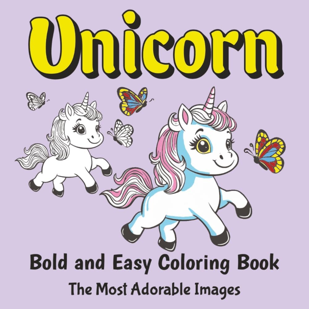 Unicorn Bold and Easy Coloring Book
