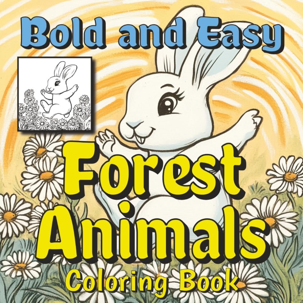 Bold and Easy Forest Animals Coloring Book